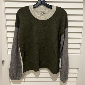 Madewell 3-toned Women’s Crewneck sweater (white, green, grey) Size: XS